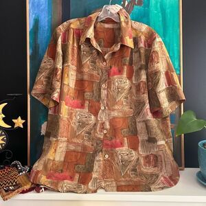 Vintage Multicolor Abstract Blouse L